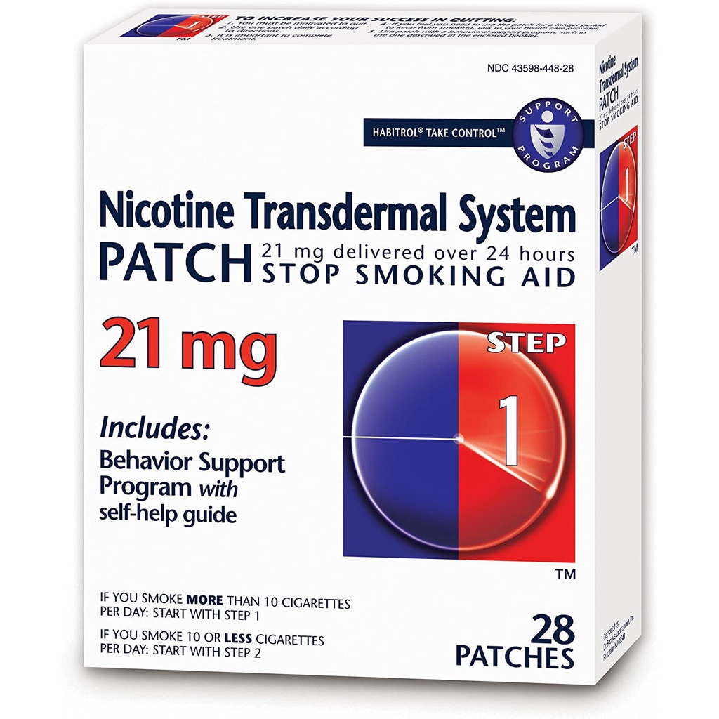 [HÀNG MỸ - DATE 5/2023] Habitrol Nicotine Transdermal System 21mg Stop Smoking Aid 28 MIẾNG ( GIỐNG NICORETTE )