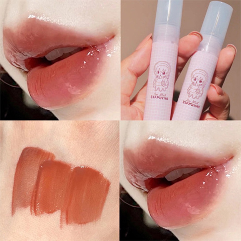 [Hàng mới về] Son môi dưỡng ẩm hiệu ứng gương thiết kế vỏ họa tiết cô bé nhỏ đáng yêu | BigBuy360 - bigbuy360.vn