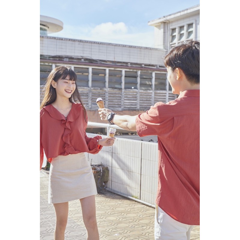 Áo chất xô cổ bèo LEN clothing 3 màu 7489