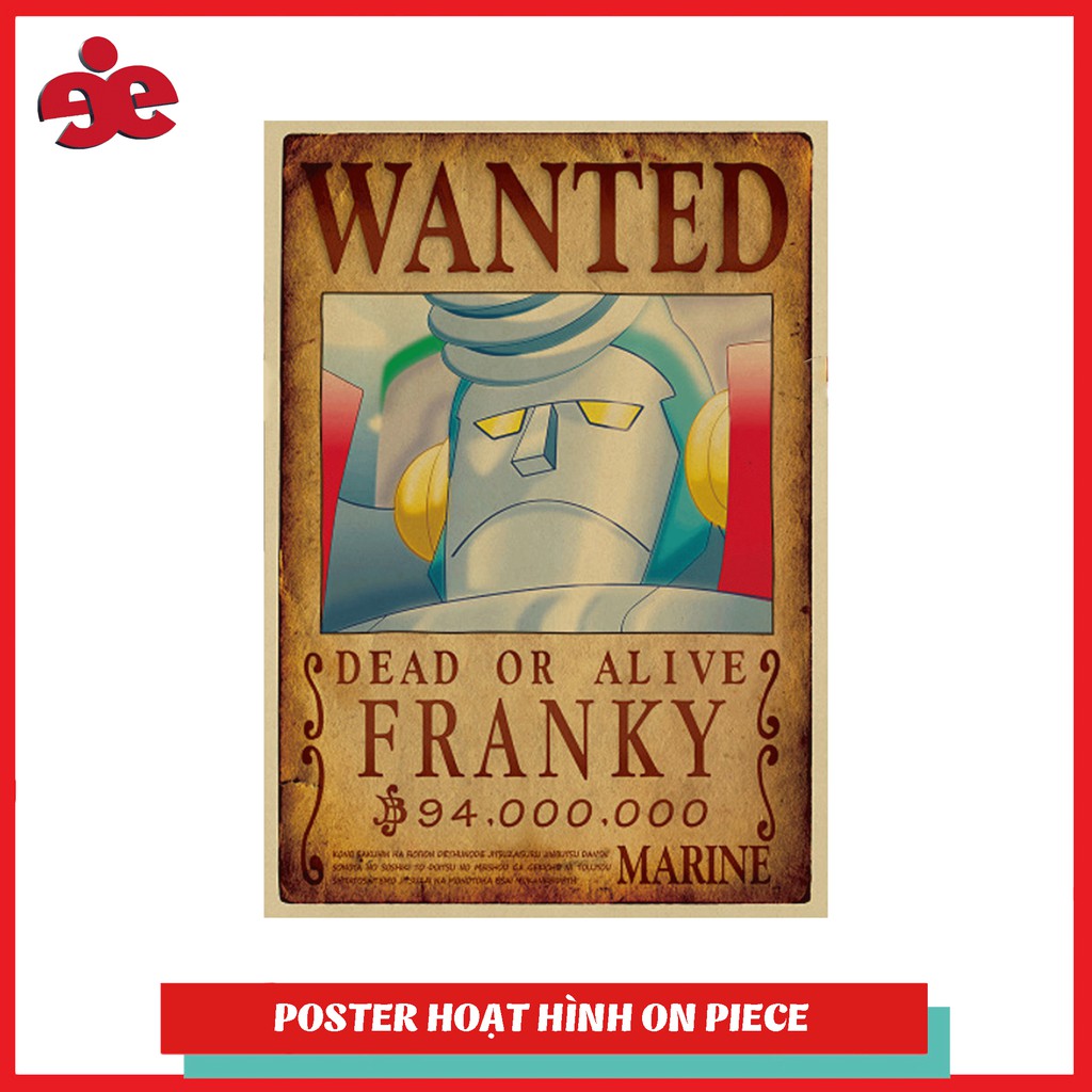 Poster truy nã Franky - One Piece