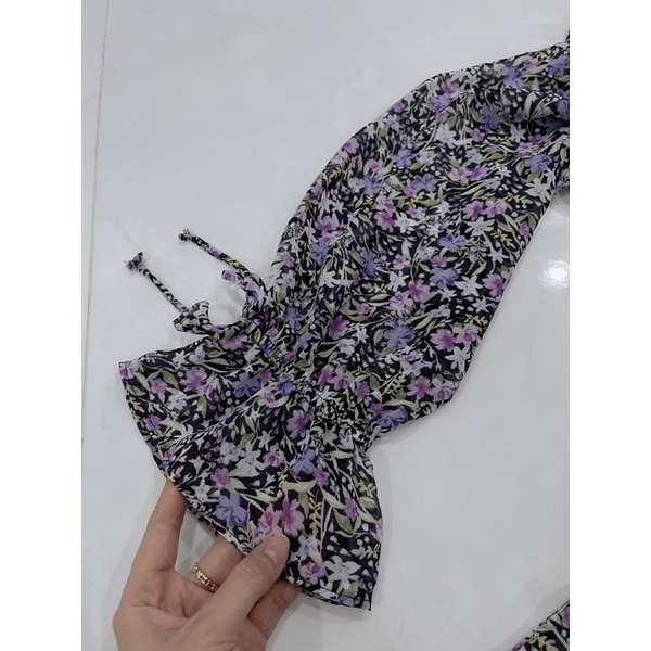 Đầm hoa cổ tim bèo xuất dư xịn