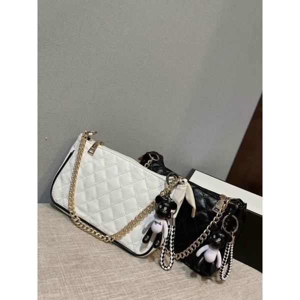 Túi xách nữ kẹp nách hàn quốc kèm móc gấu❣️🚛Freeship❣️