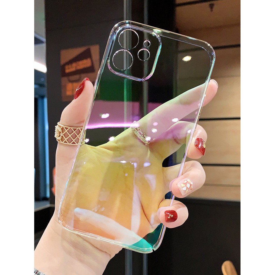 Ốp Lưng cứng nhiều loang đổi màu cầu vồng Iphone 7 8 / plus X XS 11 12 / PRO / MAX BẢO VỆ CAMERA
