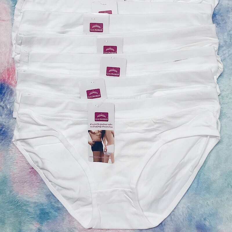 COMBO 05 Quần lót Cotton THÁI LAN MỊN MÀU TRẮNG 8602, size 50-70 kg