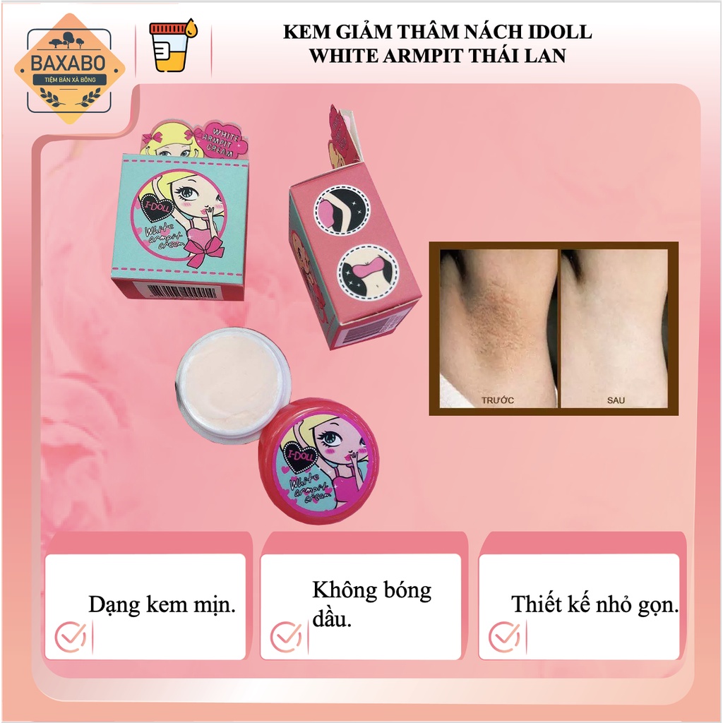 KEM GIẢM THÂM NÁCH IDOLL WHITE ARMPIT CREAM THÁI LAN - GIẢM THÂM NÁCH, BẸN, KHUỶ TAY, ĐẦU GỐI - CHE TÊN SẢN PHẨM