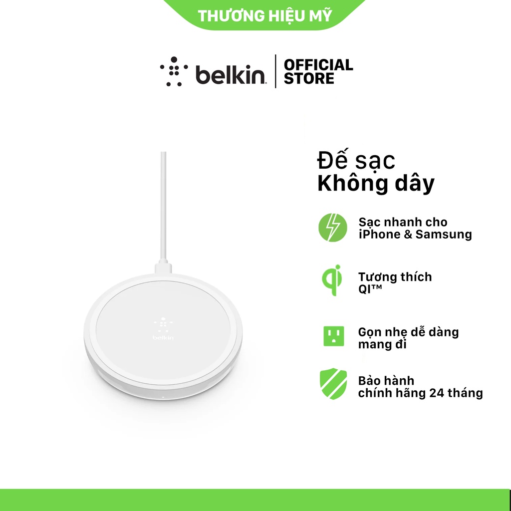 Đế sạc không dây Belkin BOOST↑UP™ 10W chuẩn Qi F7U088btBLK