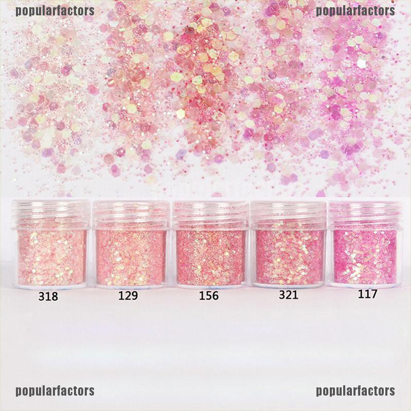 Lọ Bột Kim Tuyến 10ml Nhiều Màu Sắc Trang Trí Móng Tay Nghệ Thuật 3D