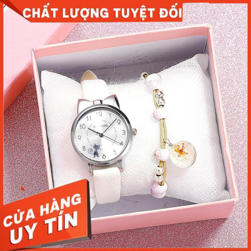 [FREESHIPXTRA] Đồng hồ thời trang nữ Mstianq MSM02 dây da mềm, họ tiết cực đẹp, mặt độc đáo, mặt số dể dàng xem giờ