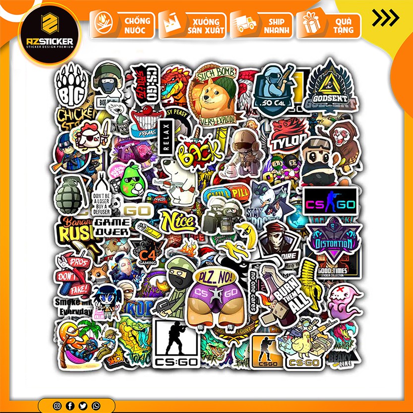 [Set 100+] Sticker in Hình Game CSGO | Dán Nón Bảo Hiêm, Điện Thoại, Laptop, Bình ...