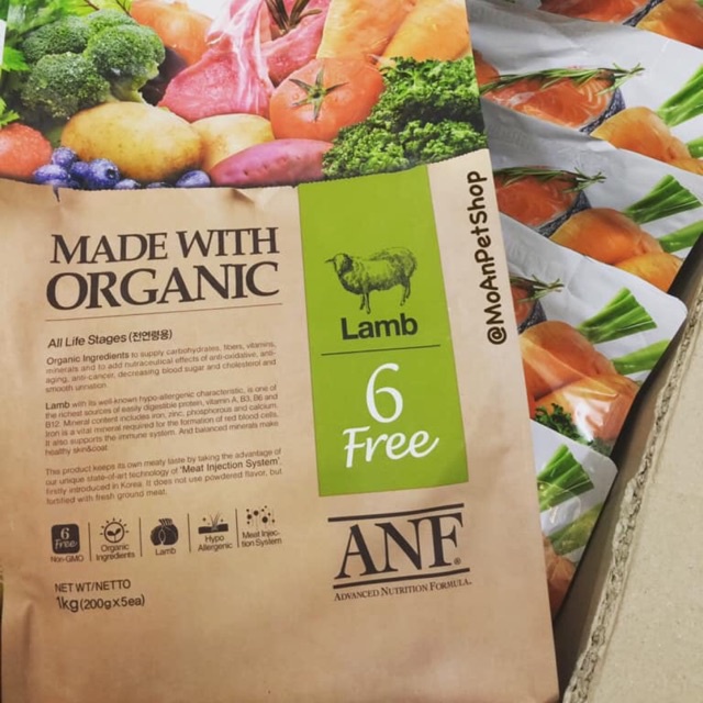 [200g và 400g ] ANF Natural 6Free Thức Ăn Hạt Hữu Cơ Cho Chó