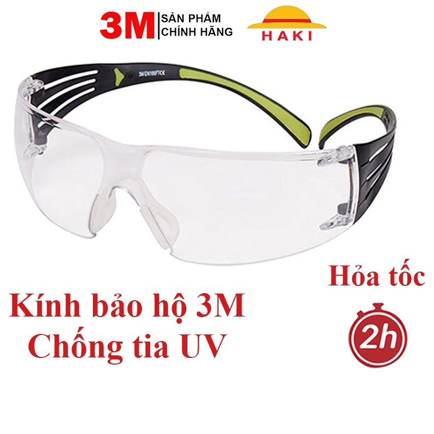 Kính bảo hộ lao động 3M SF401AF bảo vệ mặt, chống tia UV đọng hơn sương và bụi: kính bảo hộ 3M Chính hãng Đài Loan