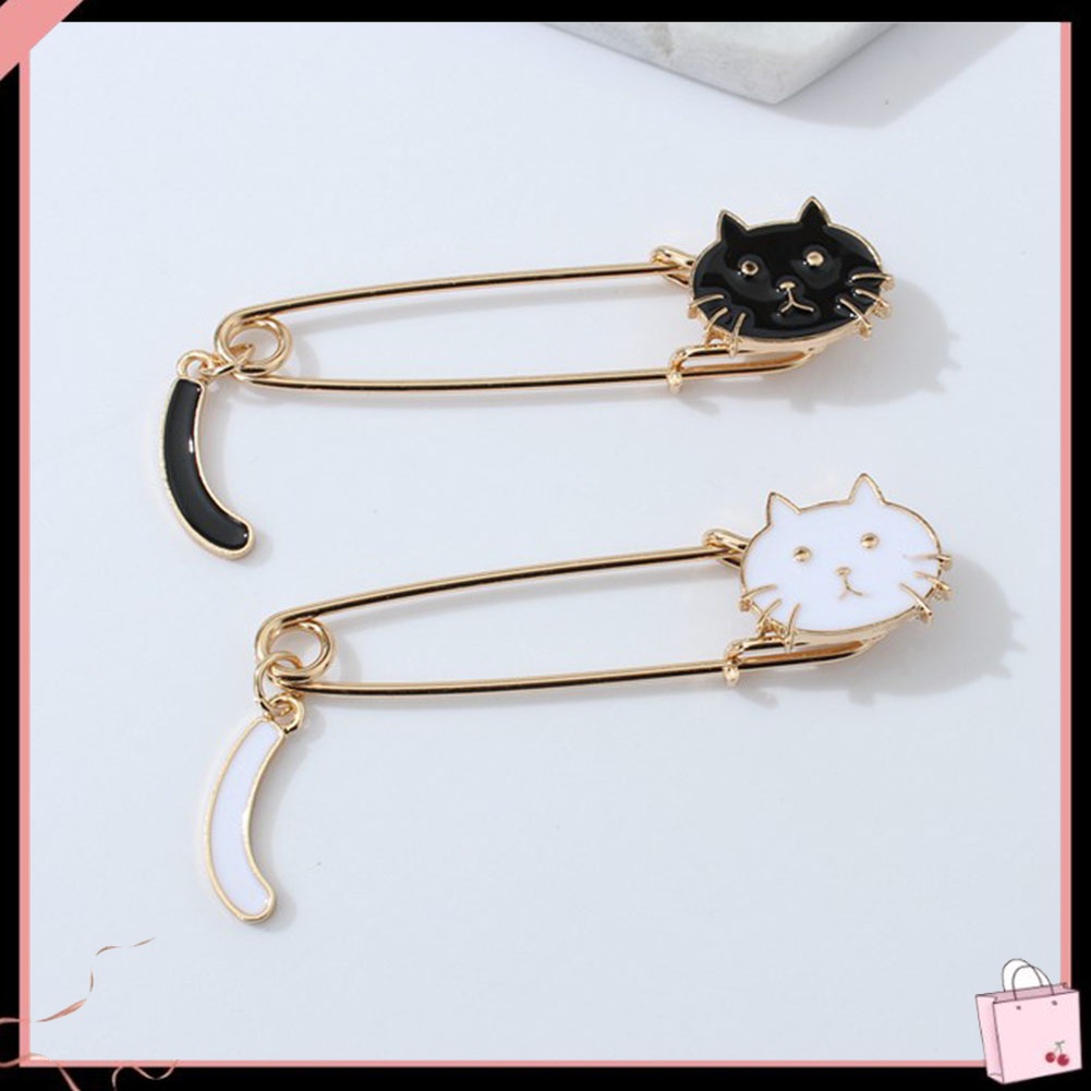 Ghim Cài Áo Hình Mèo Tráng Men Dễ Thương