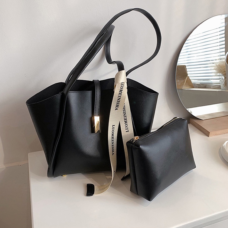 Túi đeo vai IELGY có sức chứa lớn phối ruy băng thời trang đi làm cho nữ