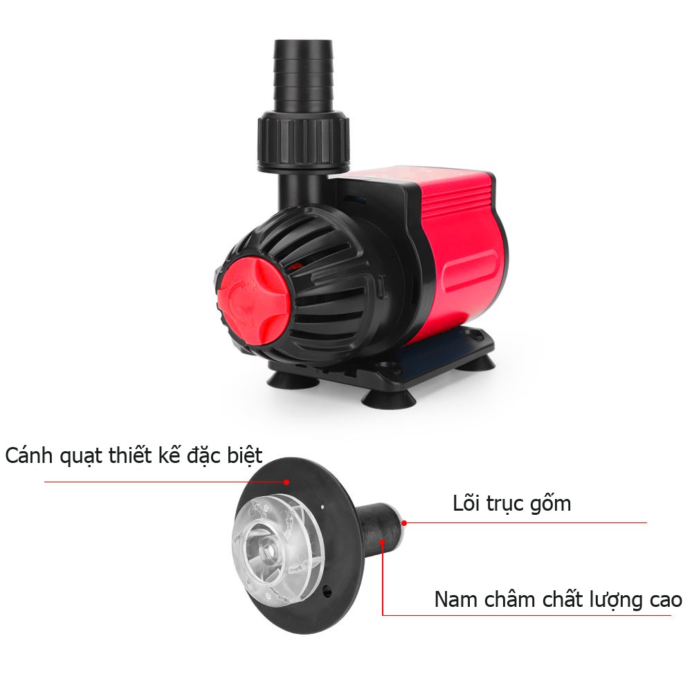 Máy bơm nước Gecai HA 12000  lõi trục gốm, 9 nấc chỉnh nước hồ bể cá,tiểu cảnh, hòn non bộ