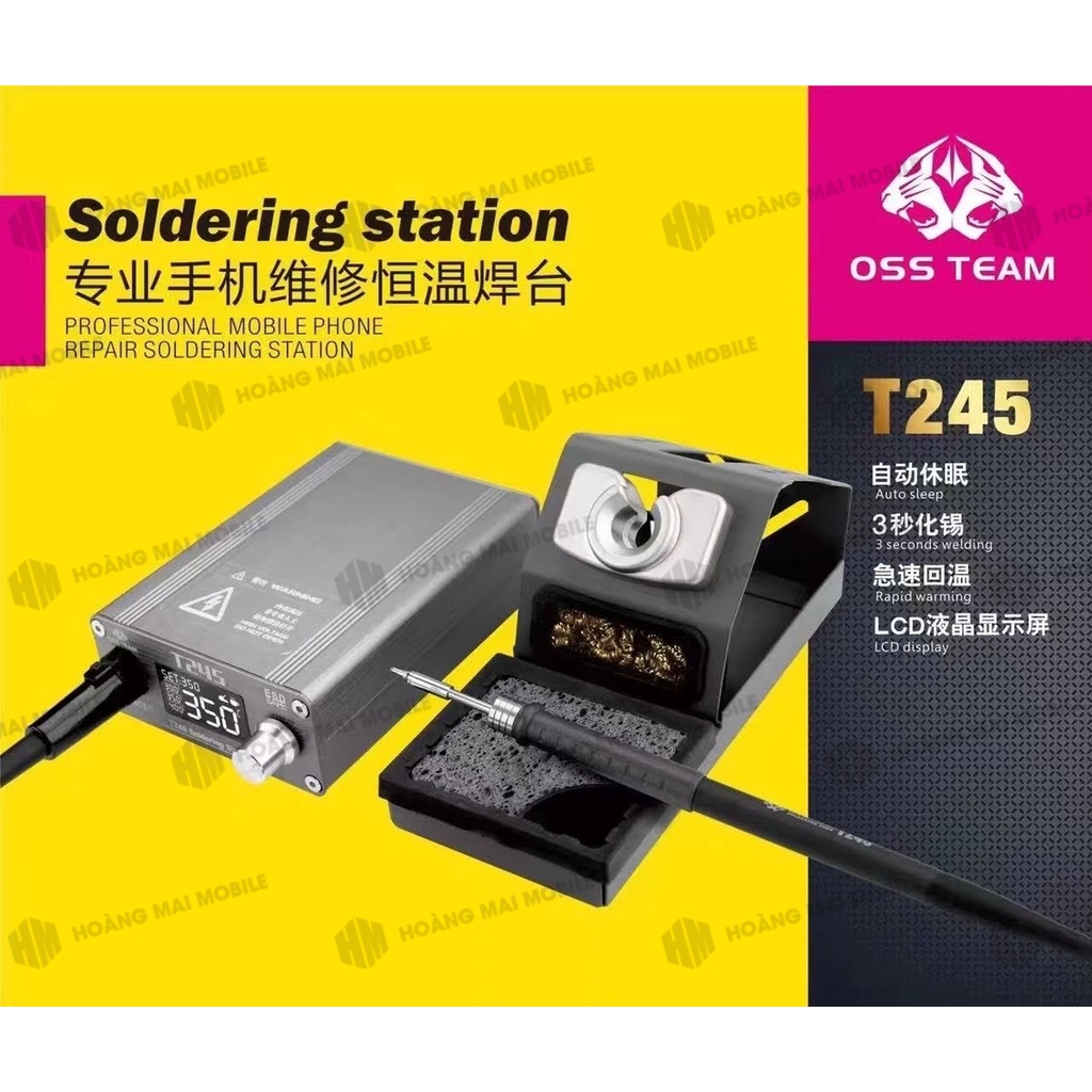 Máy hàn (trạm hàn) Ossteam T245 dùng mũi C245 (kèm 1 mũi thẳng)