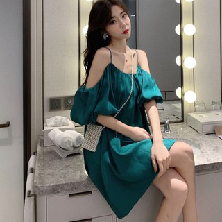 Áo thun hai dây dáng dài hở vai thiết kế gợi cảm độc đáo