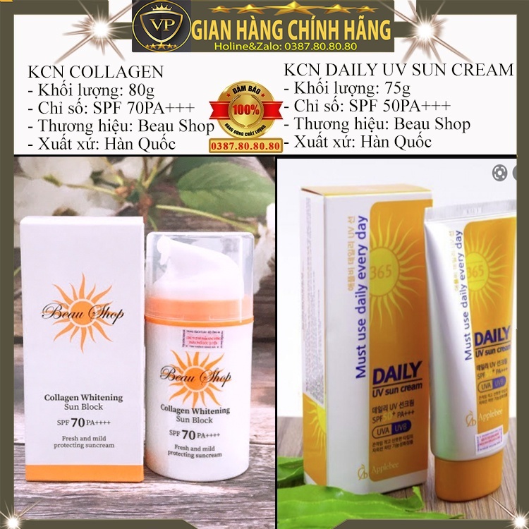 Kem chống nắng kem nền dưỡng trắng da kiềm dầu nâng tone chính hãng Beau Shop hàn quốc cho da dầu mụn khô nhạy cảm