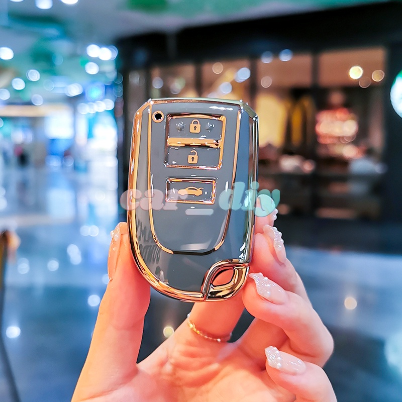 Vỏ Bảo Vệ Chìa Khóa Xe Hơi Toyota Vios Yaris Bằng TPU Màu Vàng