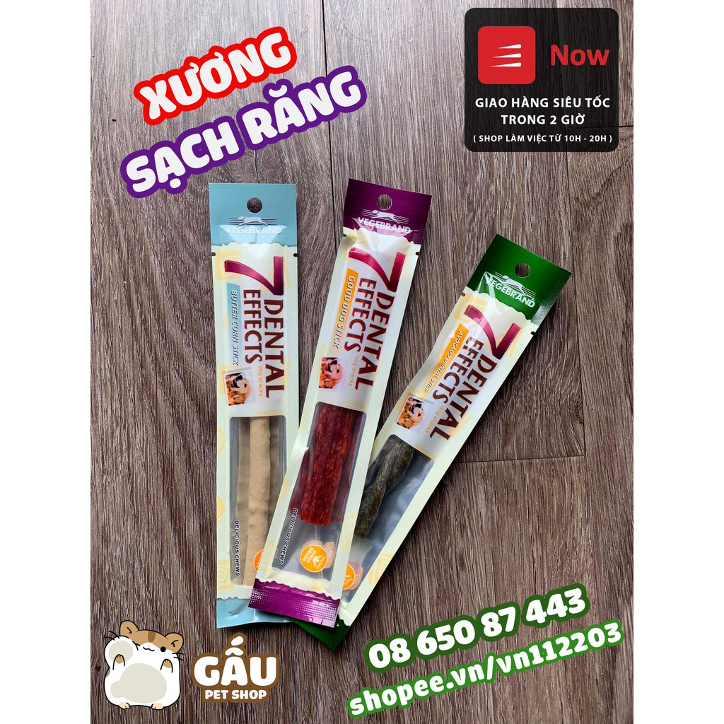 Xương Gặm cho Chó Sạch Răng 3 VỊ CÁC LOẠI - 7 Dental Effects 15g