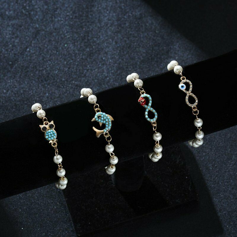 Vòng Tay Thời Trang Đính Pha Lê &amp; Ngọc Trai Hình Trái Tim &amp; Bướm
