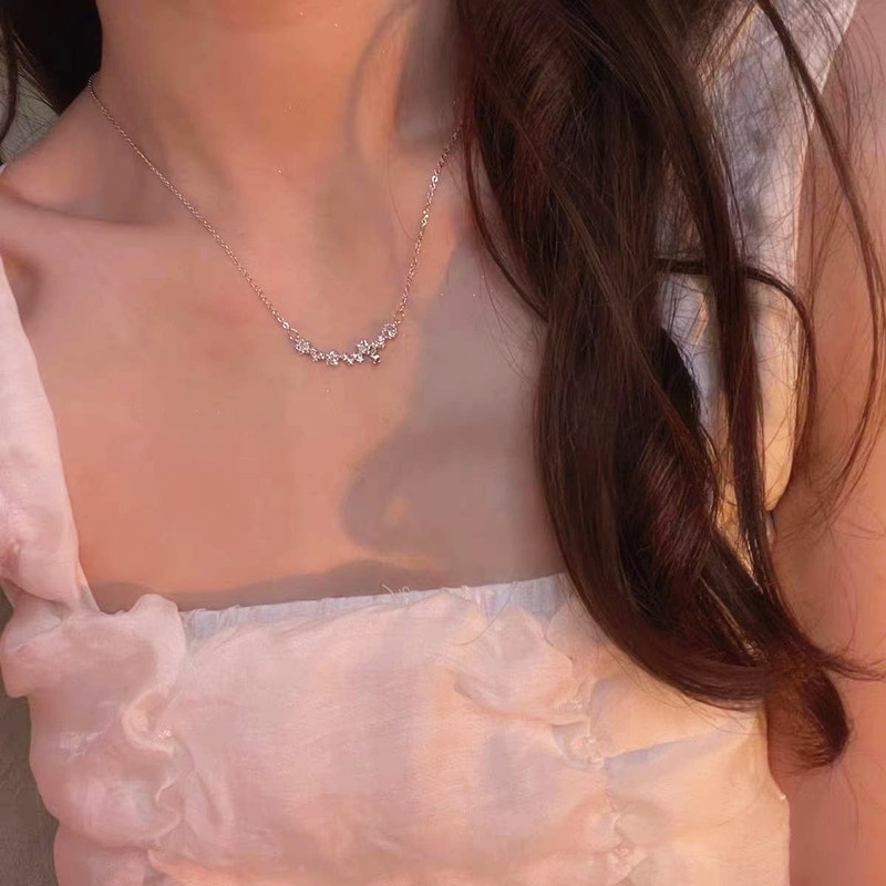 Vòng cổ Đính Đá Zircon Hình Ngôi Sao Lấp Lánh Phong Cách Hàn Quốc Cho Nữ
