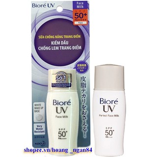Sữa Chống Nắng Biore trắng mịn giảm nhờn 30ML Chính Hãng.