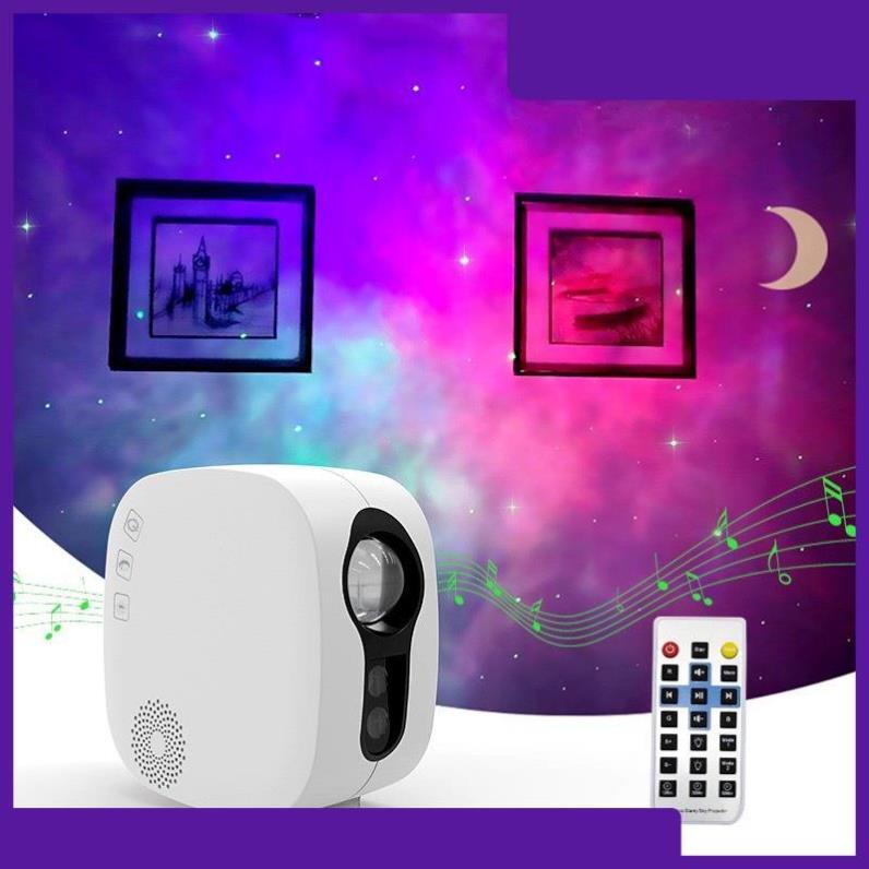 (LOẠI 1) Đèn Thiên Hà V2 Loa Bluetooth Âm Thanh Cực Hay, Chiếu Bầu Trời Sao, Đèn Phòng Bay, Trang Trí Phòng (NONO SHOP)