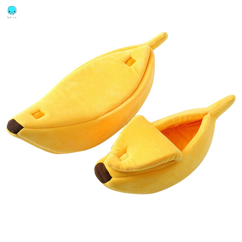 Nệm Ngủ Bằng Vải Bông Mềm Mại Hình Trái Chuối Dễ Thương Cho Mèo Cưng
