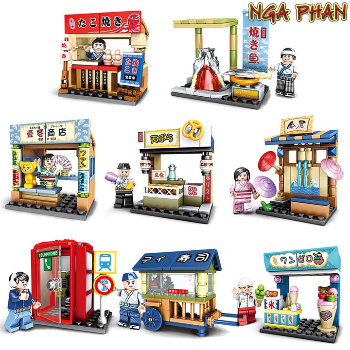 Ẩm Thực Đường Phố Nhật Bản City Đồ Chơi Xếp Hình Lắp Ráp Lego Sembo