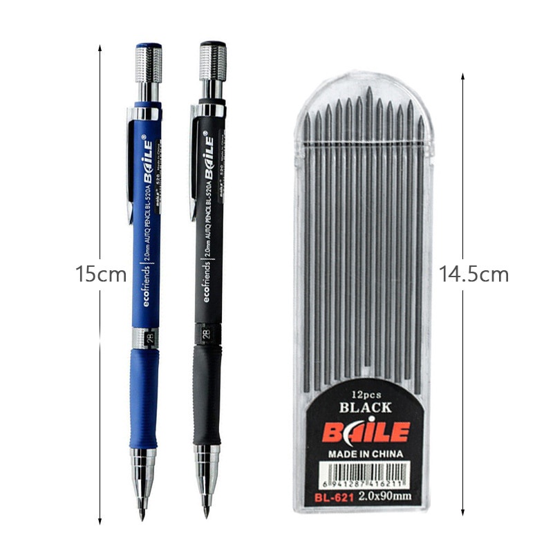 Bút Chì Bấm Đầu Ngòi 2.0mm Dùng Vẽ Thiết Kế Cho Văn Phòng Trường Học