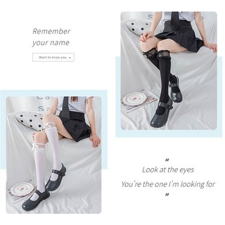 Tất Lolita Princess dài nơ cổ bèo nhỏ