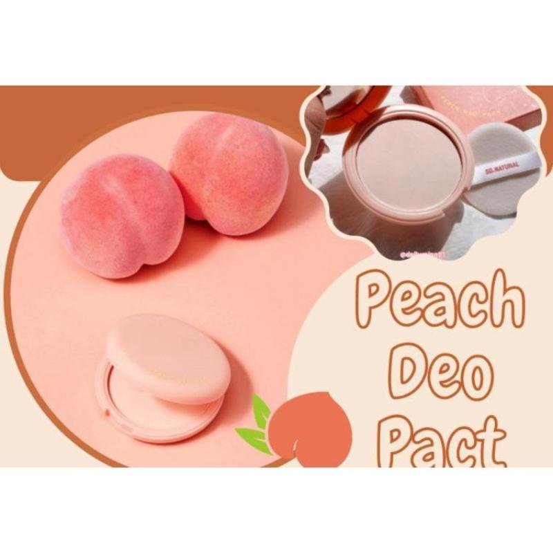 Phấn bột khô chiết xuất đào hỗ trợ giảm thâm làm sáng và hút mùi hôi vùng nách Peach Deo Pact So Natural 10gram PhNc01