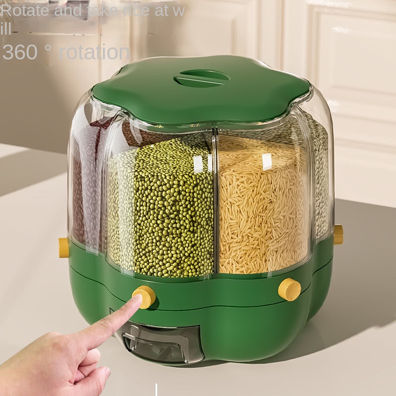 Thùng Đựng Gạo/Đậu Dày Dặn Có Thể Xoay Được Chống Ẩm Chống Côn Trùng Kích Thước Lớn Dùng Trong Nhà Bếp