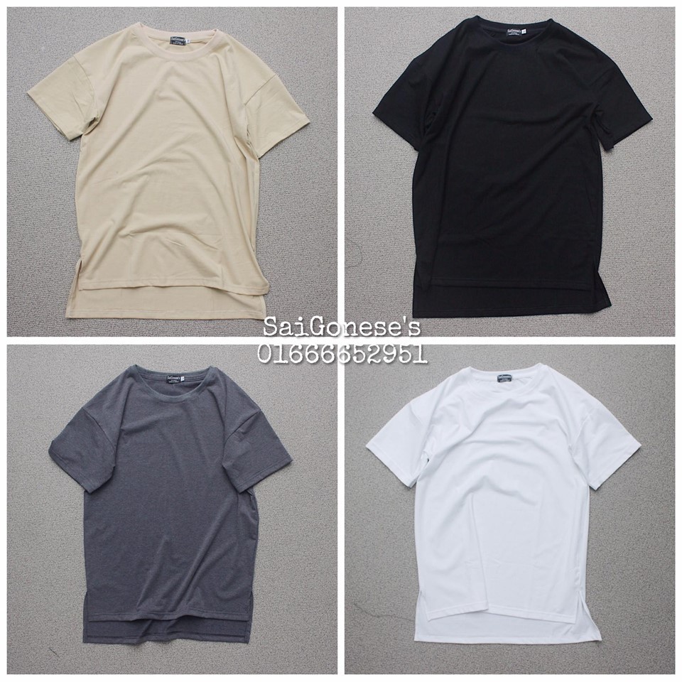 Áo Thun Longtee Layer Xẻ Tà Nam Nữ Unisex