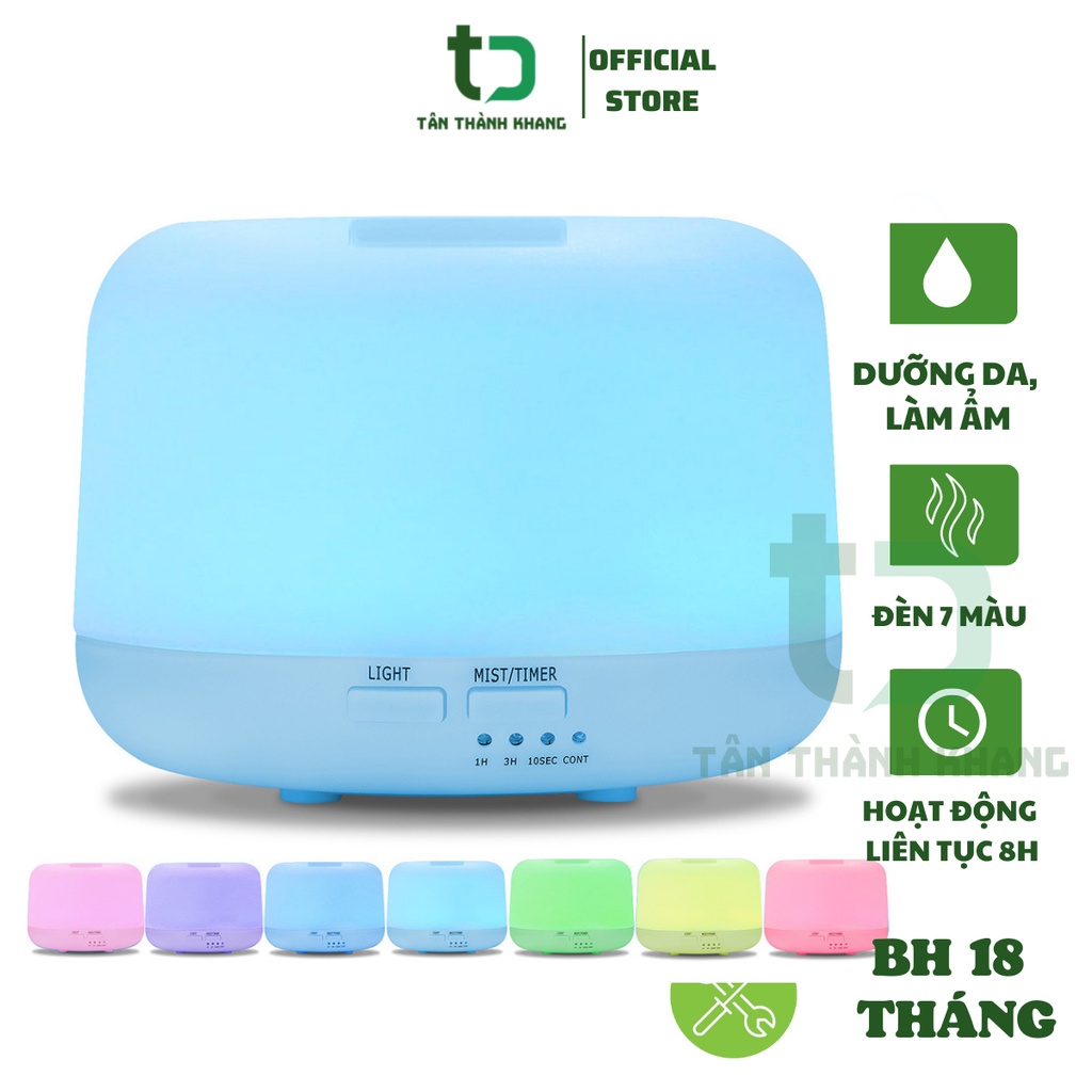 Máy Xông Tinh Dầu, Khuếch Tán, Phun Sương Trụ Tròn Dung Tích 300ml Có Điều Khiển Remote Từ Xa