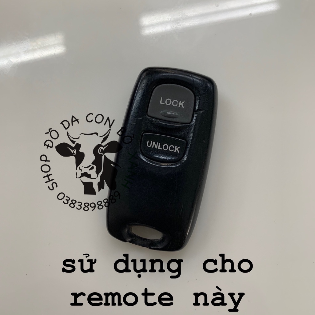 Bao da chìa khoá Ford Everest 2009 loại 2 phím bấm handmade da thật 008