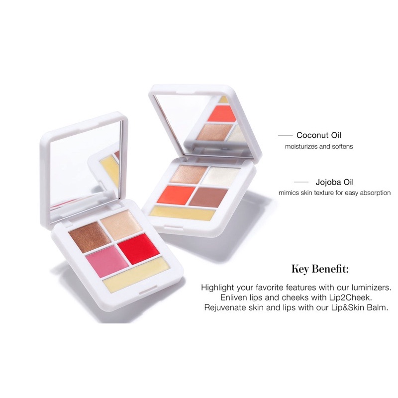 Son môi kiêm má hồng cao cấp Lip2Cheek Glow Quad Mini RMS Beauty