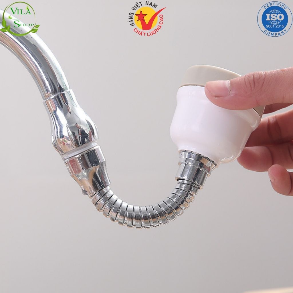 Vòi Tăng Áp, Vòi Nối Tăng Áp Lực Nước Cho Bồn Rửa Chén 3 Chế Độ Dạng CỔ DÀI Xoay 360 Độ