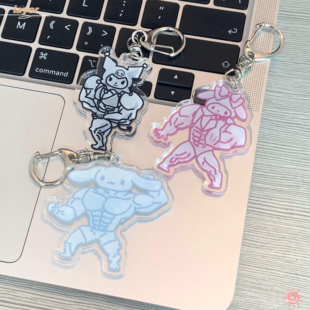[LAY] Muscle Keychain Kuromi Anime Bag Pendant Gift New Melody Toy Figures
