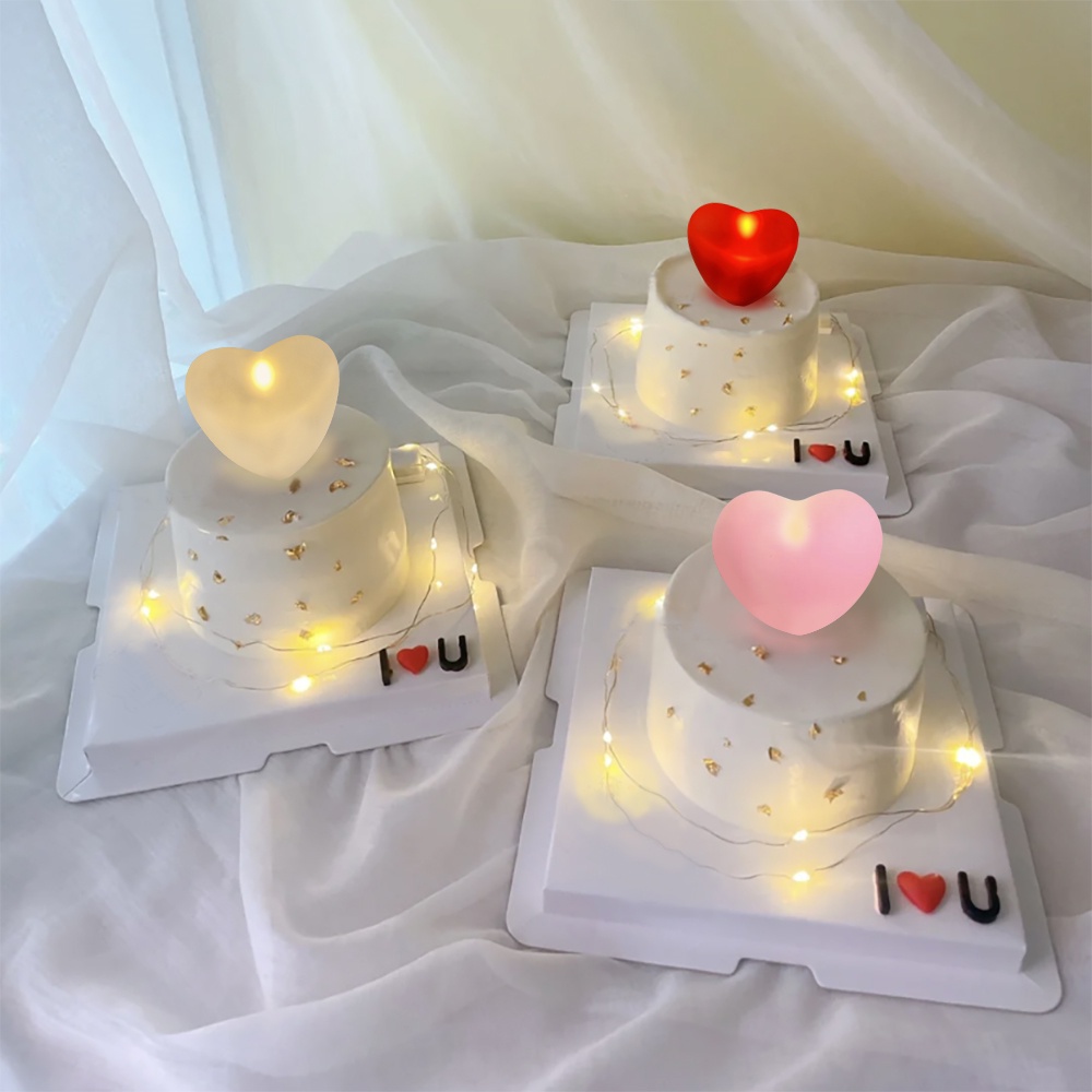Đèn LED Trang Trí Bánh Kem Hình Trái Tim Xinh Xắn