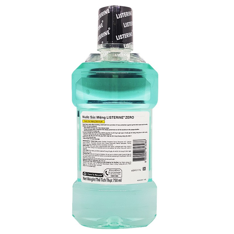 Nước Súc Miệng Listerine Zero Không Cay Chai 750ML