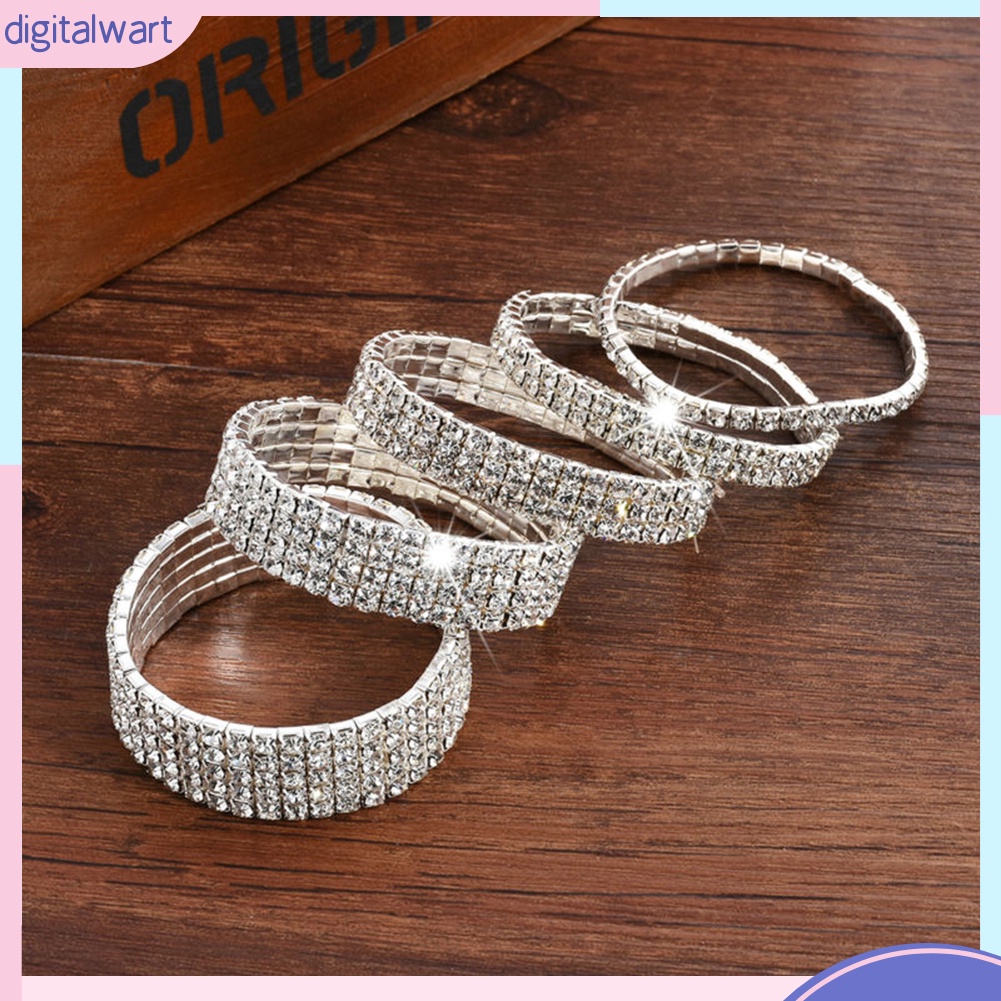 Vòng đeo tay đính trang trí kim cương giả thanh lịch dành cho nữ