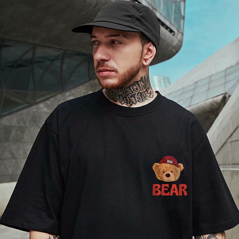 Áo thun cho nam ngắn tay cổ tròn dáng rộng thời trang Hàn Quốc M-8XL