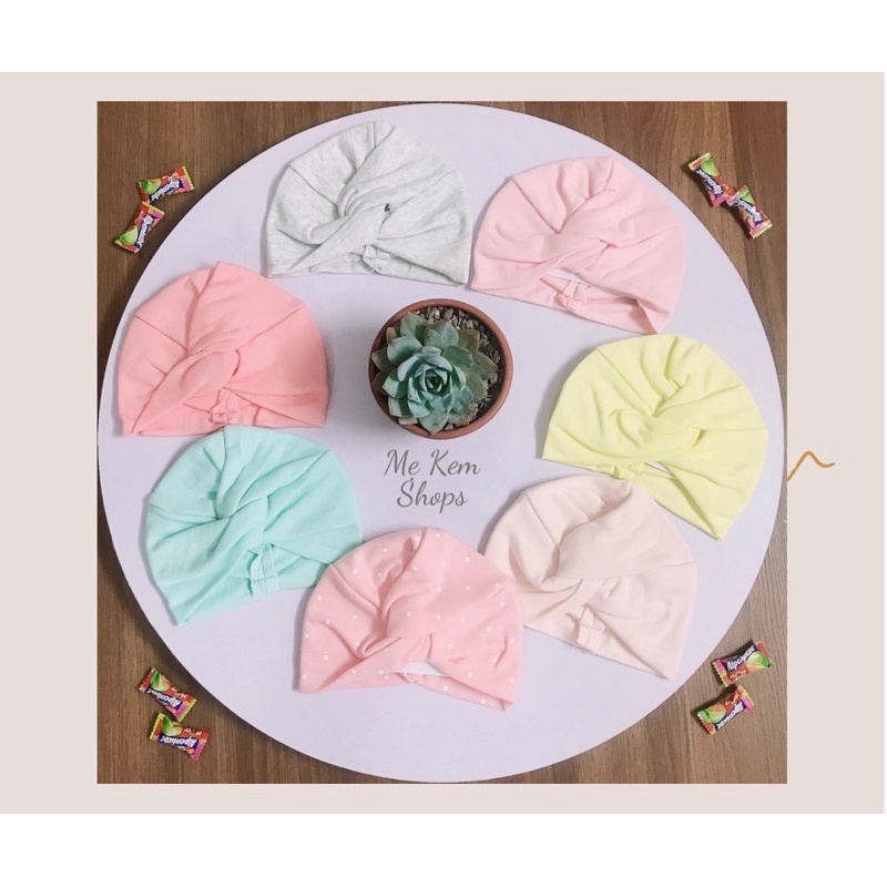 Mũ turban xoắn mũ tuban chéo cho bé gái