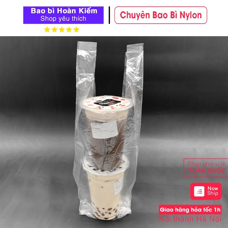 Túi đựng 1 ly, 2 ly nước mía, trà sữa, cafe, đựng 1 ổ bánh mì.