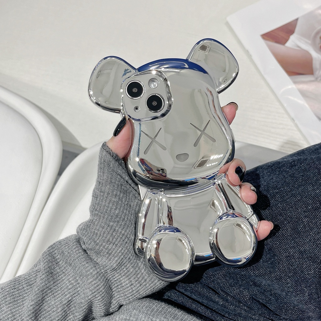 Ốp Điện Thoại tpu Mạ Điện Hình Gấu Cho iphone x/xs max 11 proamx 12 proamx 13 proamx