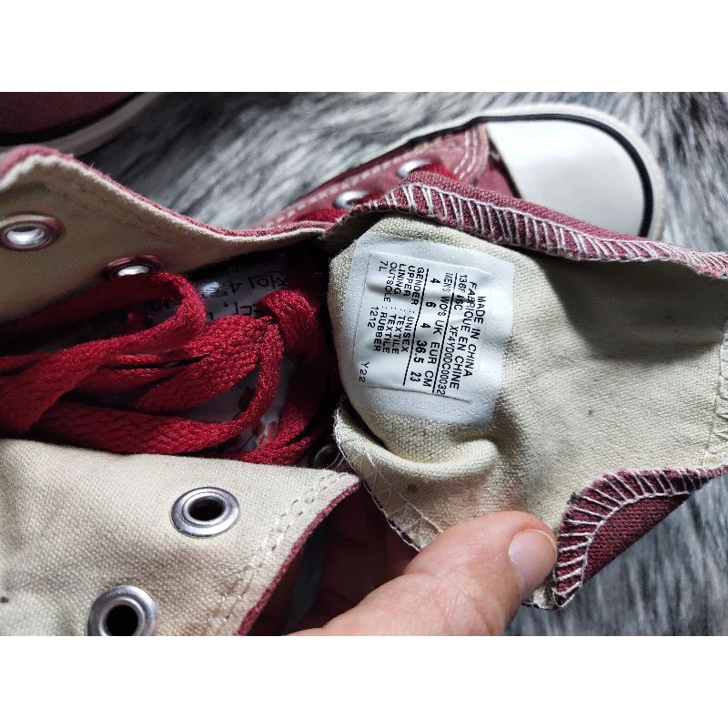 giày converse real đỏ mận 2hand cond cao