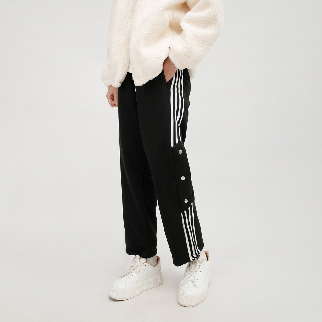 Quần Jogger Nỉ Kẻ Sọc Umi Nam MANDO Dài Có Túi Form Ống Rộng Phong Cách Basic Unisex Thể Thao Thời Trang Hàn Quốc QKN051