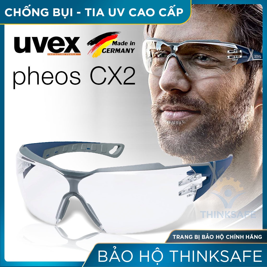 Mắt kính bảo hộ Uvex Thinksafe, kính bảo vệ đa năng, đọng sương, tia uv, chống bụi đi đường, chính hãng và cao cấp - CX2