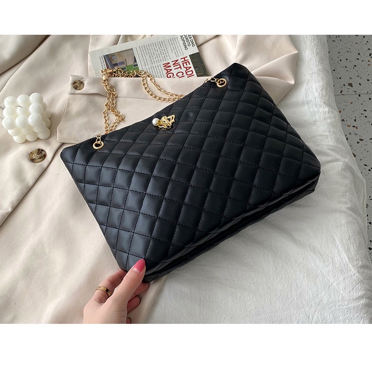 Túi Tote Đeo Vai Thêu Họa Tiết Hình Thoi Đơn Giản Thời Trang Mùa Hè 2022 Cho Nữ